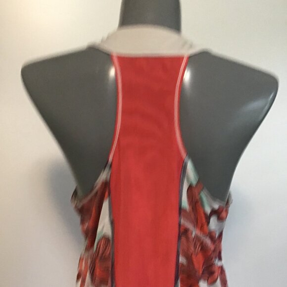 Lululemon 8 Race Tech Tank Fatbird Alarming Angel Blue Red Floral Size 12 - Picture 5 of 12